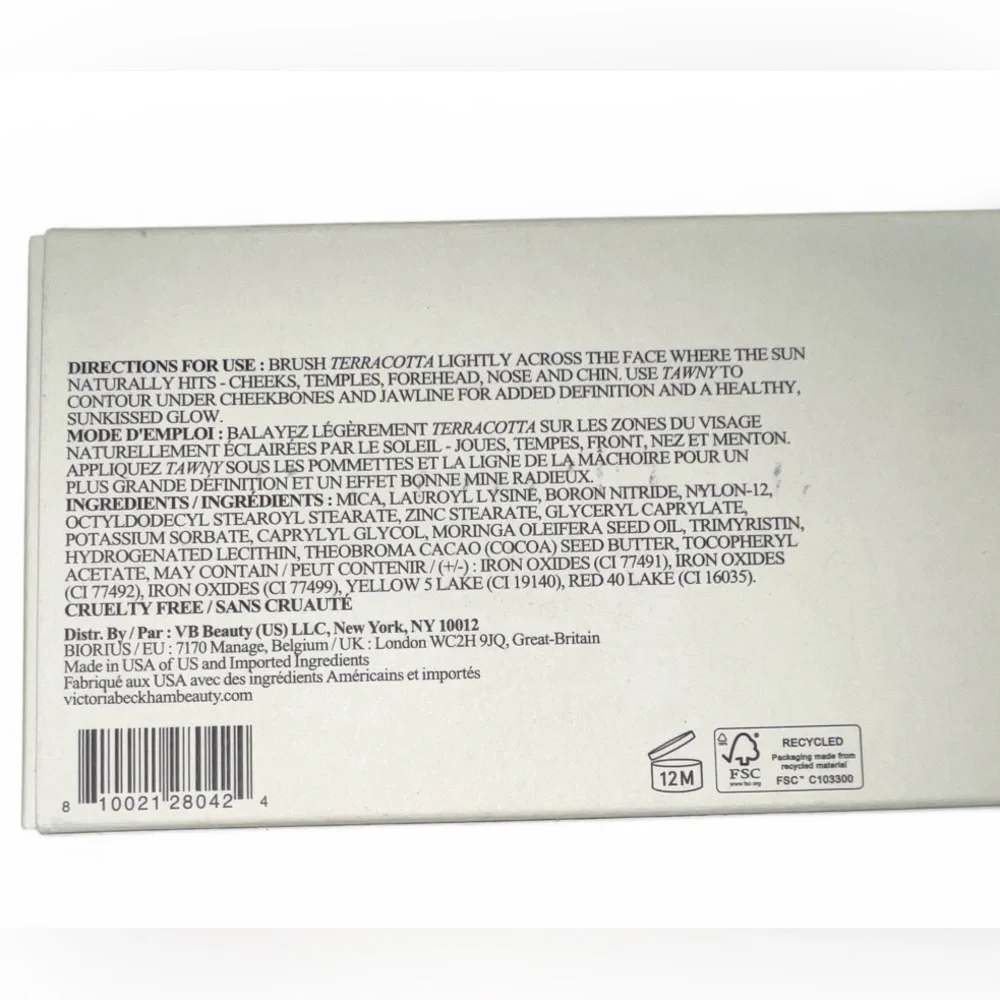 Victoria Beckham Matte Bronzing Brick Palette 05 Warm Terracotta/Tawny NIB